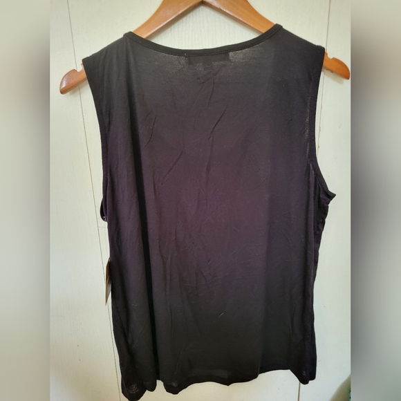 NWT Ellen Tracy Black Semi Sheer Tank Top Sz L - Picture 4 of 4